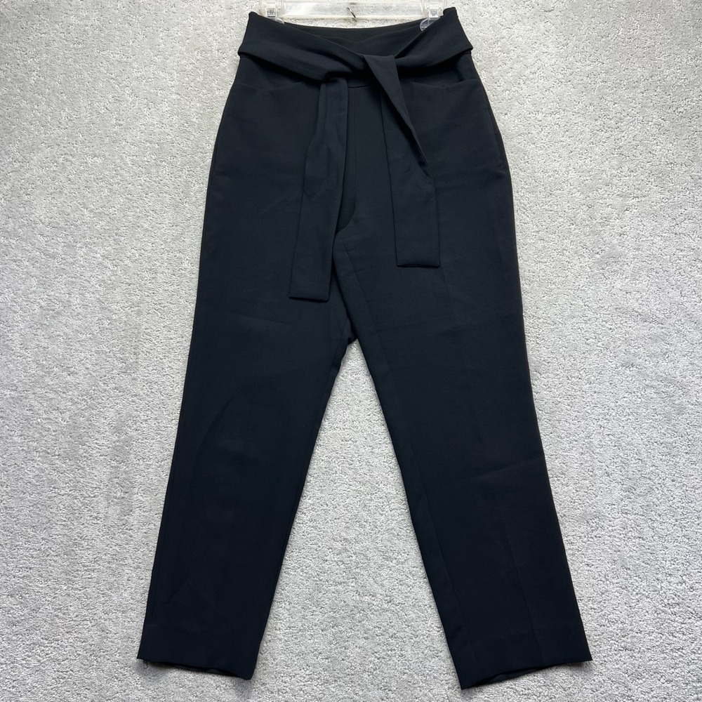 Wilfred Aritzia Dress Pants Womens Size 6 Black Tie Front Tapered Trouser Style